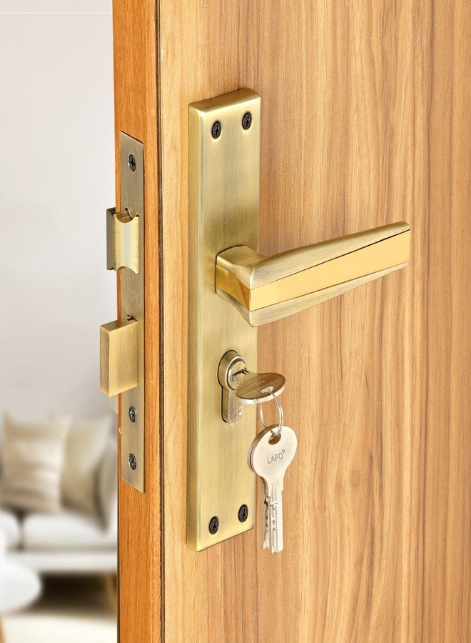 LAPO طقم مقبض باب رئيسي شديد التحمل من لابو، قفل باب نقر مع مفاتيح، أسطوانة 60 مم، جسم قفل 45 × 50 مم - مثالي للمنزل، غرفة النوم، المكتب، الفندق (تشطيب عتيق، ضمان 3 سنوات) CY-305 - Image 1